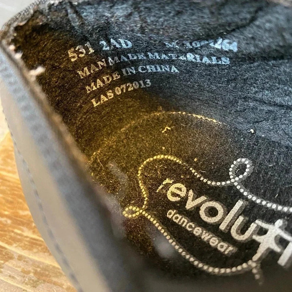 Revolution Dancewear Black Tape Shoes Girl Size 2AD/M - Picture 2 of 6